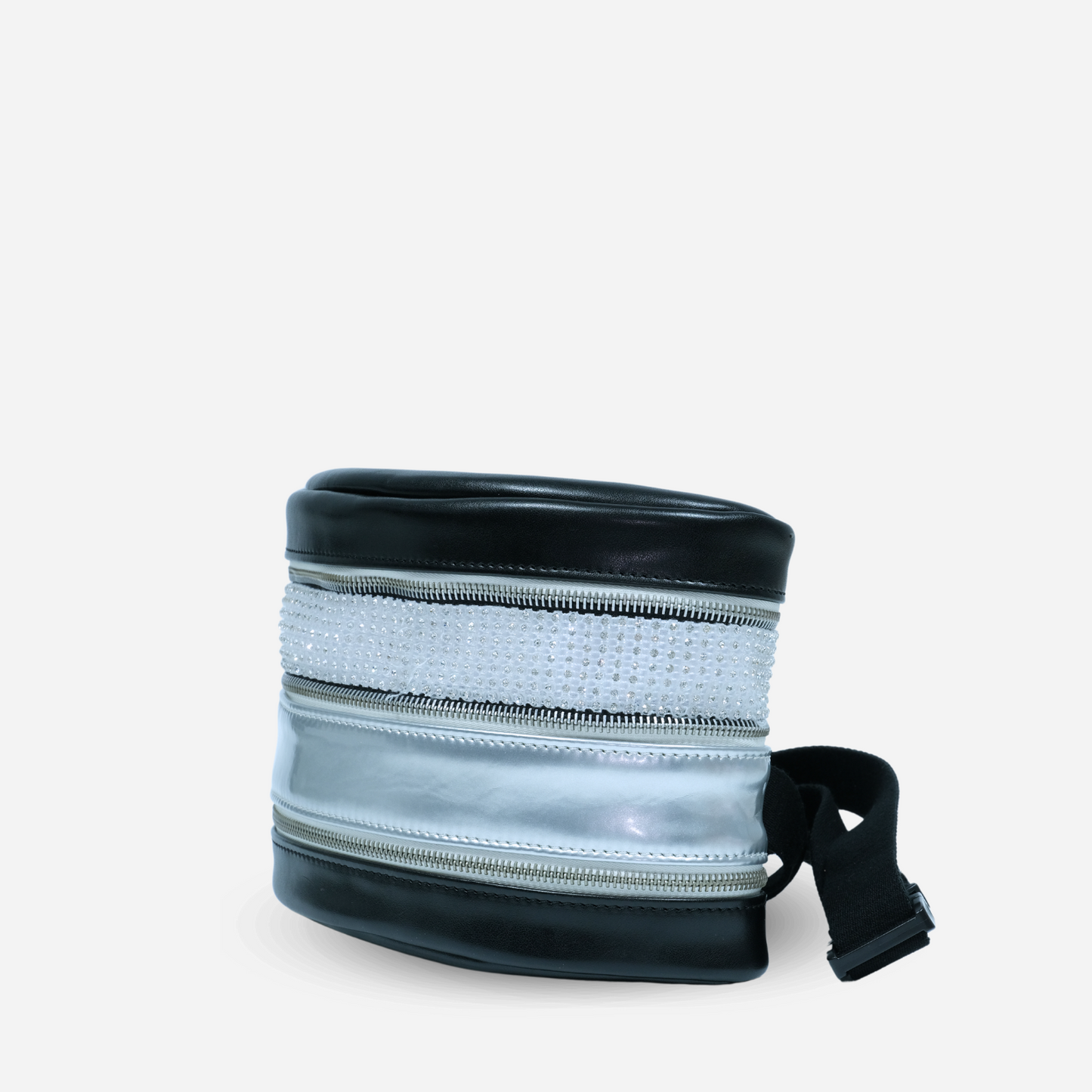 Pouch with additional band in Swarovski stones