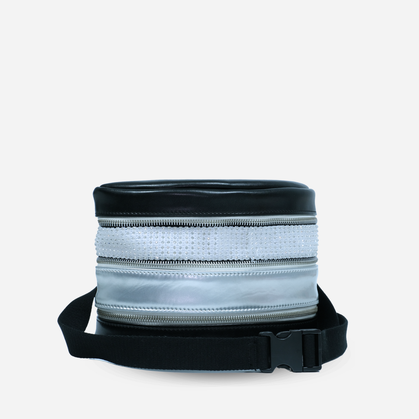 Pouch with additional band in Swarovski stones