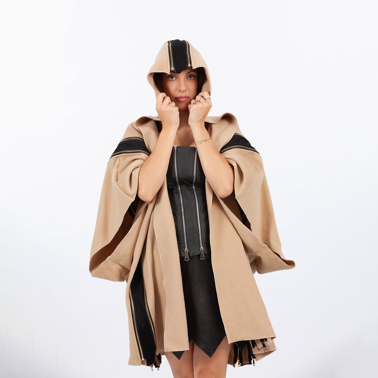 Brown cape coat and bodice