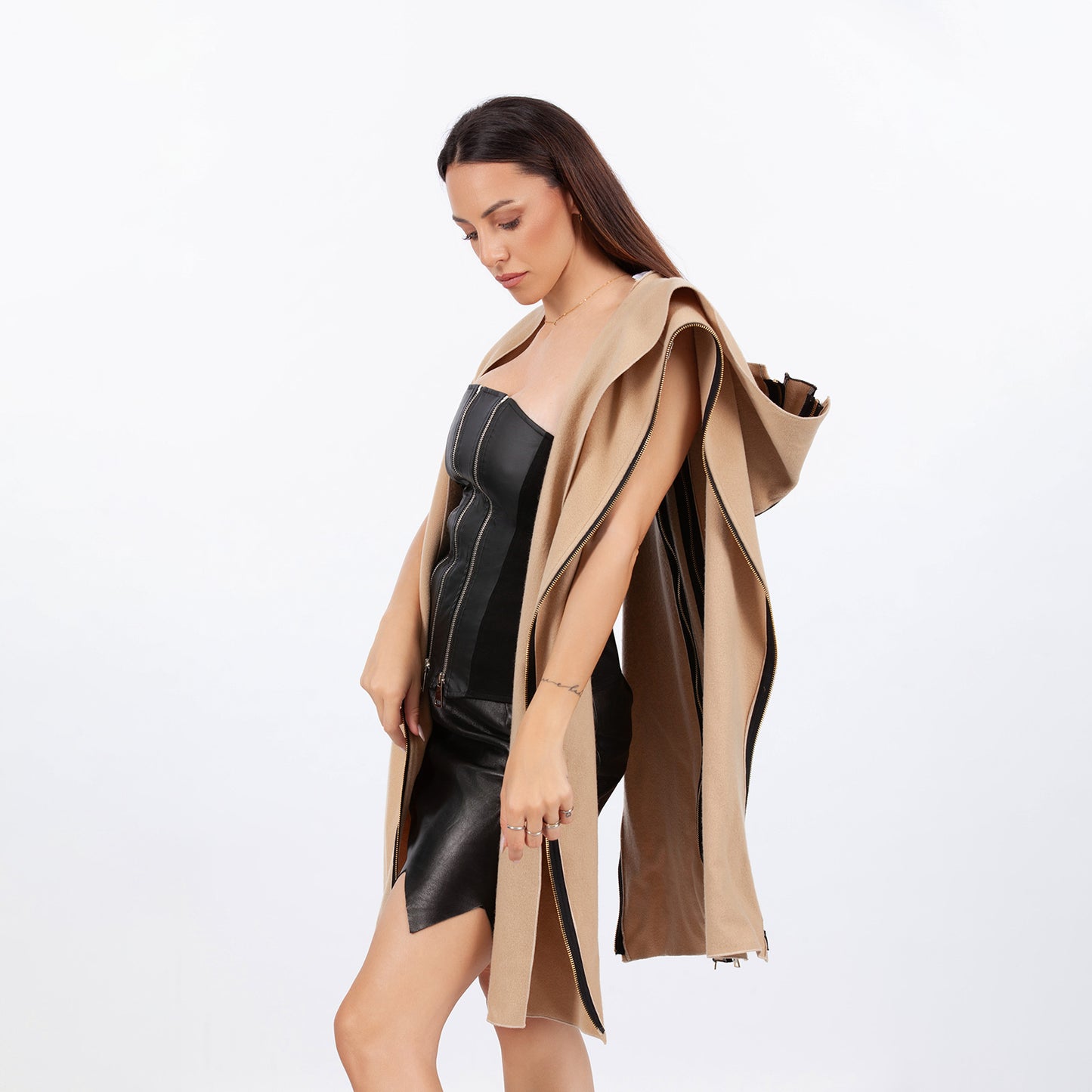 Brown cape coat and bodice