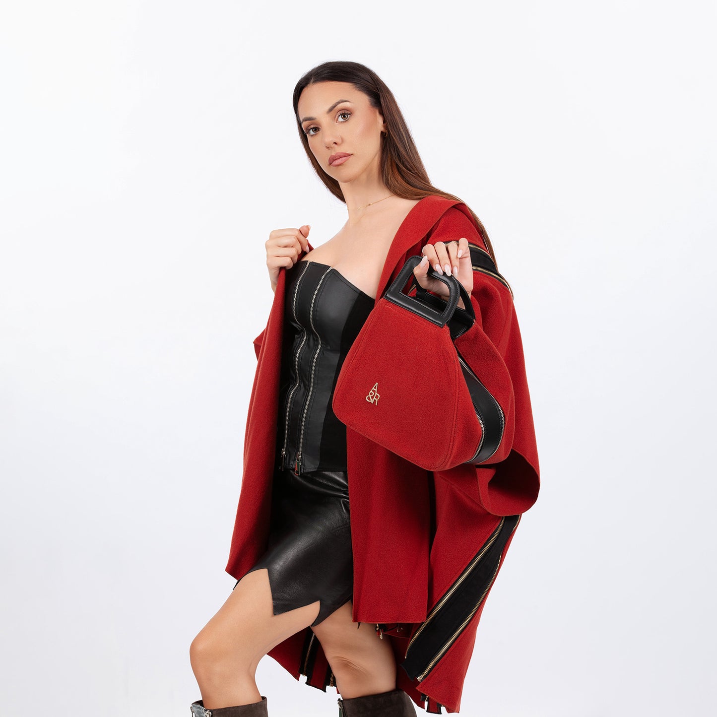 Red cape coat and bodice