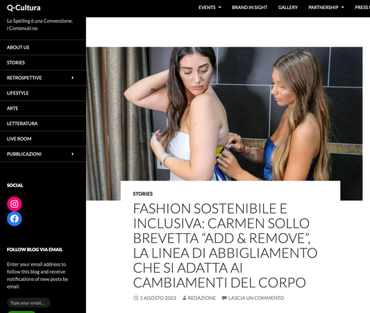 SUSTAINABLE AND INCLUSIVE FASHION: CARMEN SOLLO PATENTED “ADD & REMOVE”, THE CLOTHING LINE THAT ADAPTS TO CHANGES IN THE BODY