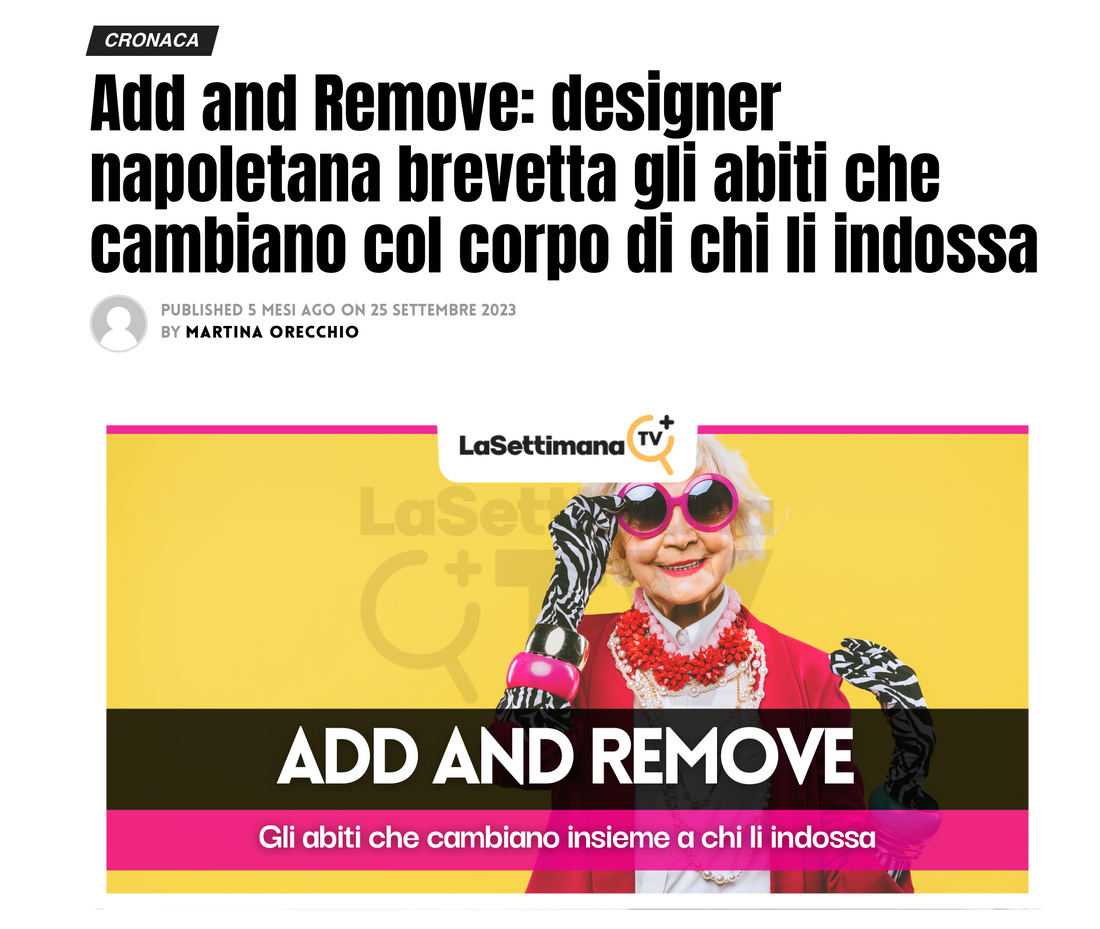 Add and Remove: Neapolitan designer patents clothes that change with the wearer's body