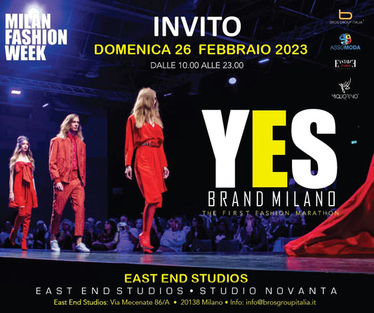 Dressi J at the YES BRAND fashion show during Milan Fashion Week 2023